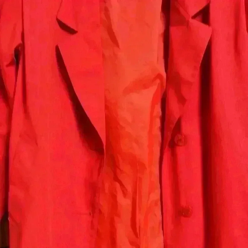 Vintage 1970’s London Fog Maincoats Red Trench Coat Size 10 P Made In USA - Picture 10 of 14